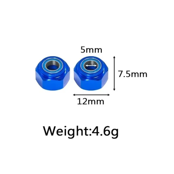 2PCS Upgrade Parts Accessories 12mm Aluminum Alloy Front Wheel Bearing Hexagonal Connector for TAMIYA DT03 1/10 RC Car Parts - Image 4