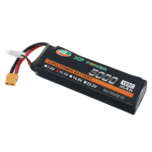 XF POWER 11.1V 5000mAh 100C 3S LiPo Battery XT60 Plug with T Deans Plug for RC Drone - Image 2