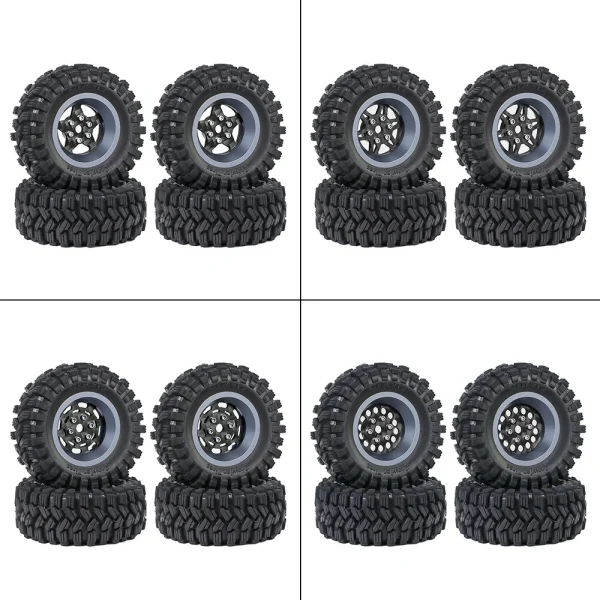 4PCS Upgraded Tires Carbon Fiber Wheel Rims for FMS SCX24 TRX4M 1/18 RC Cars Vehicles Models Spare Parts Accessories - Image 2