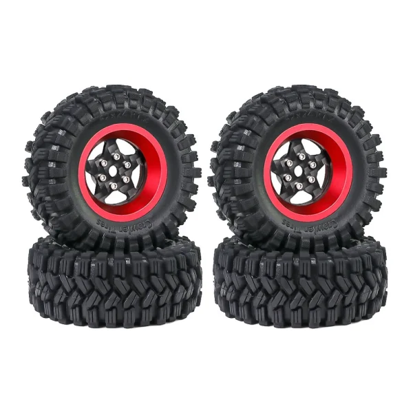 4PCS Upgraded Tires Carbon Fiber Wheel Rims for FMS SCX24 TRX4M 1/18 RC Cars Vehicles Models Spare Parts Accessories - Image 3