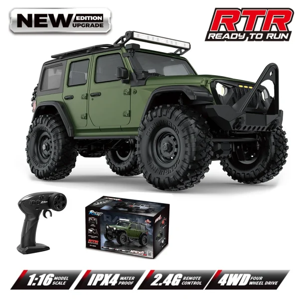 HB Toys RTR R1604/5/6 1/16 2.4G 4WD RC Car Full Proportional Rock Crawler LED Light Off-Road Climbing Truck Vehicles Models Toys - Image 4