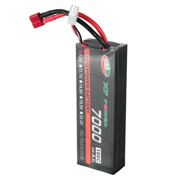 XF POWER 7.4V 7000mAh 100C 2S LiPo Battery T Deans Plug for RC Car - Image 4
