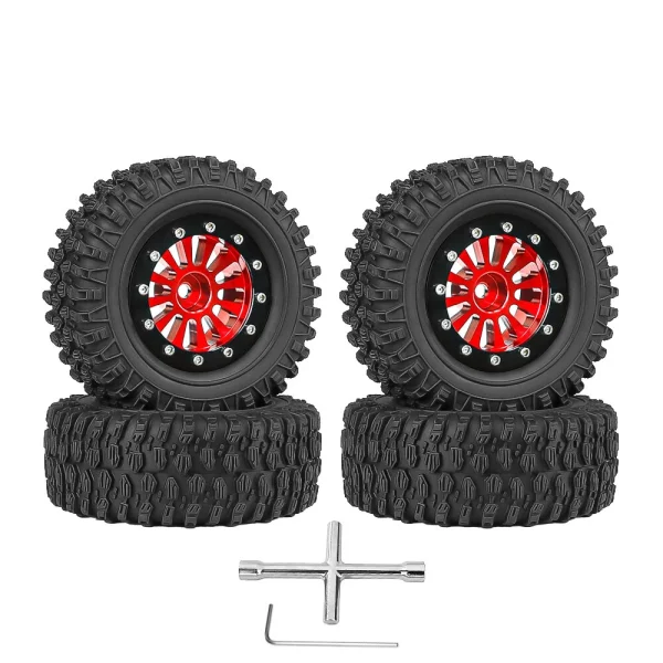 4PCS 1.3 Inches Tires Aluminum Alloy Wheel Rims Hubs for Land Rover TRX4M 1/18 Rock Crawler RC Cars Vehicles Models Spare Parts Accessories A Version - Image 2