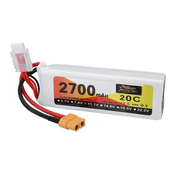 ZOP POWER 11.1V 2700mAh 30C 3S LiPo Battery XT60 Plug for RC Drone - Image 2