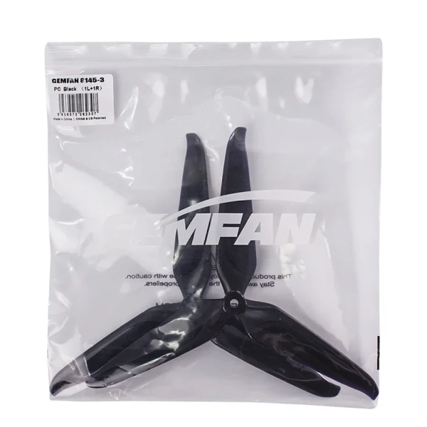 6 Pairs Gemfan Cinelifter 8145F 8145 8.1 Inch 3-Blade Black Propeller 5mm Hole for 2808 900kv Motor RC FPV Racing Drone - Image 3