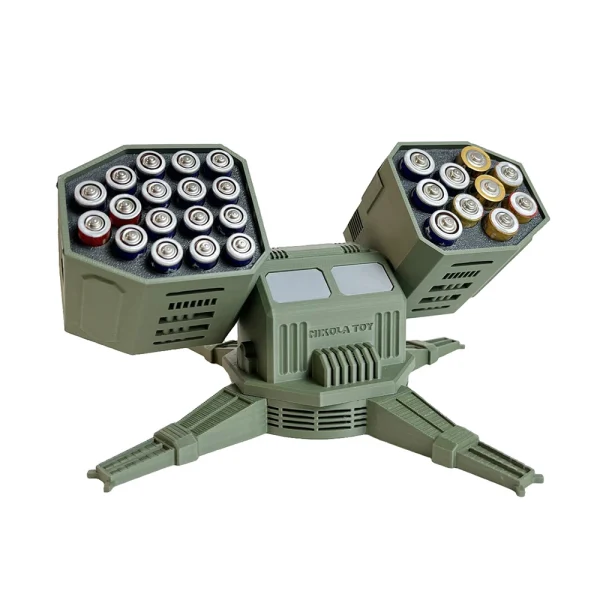 NIKOLATOY Anti-Aircraft Missile Shaped Battery Storage Box 27 Holes Suitable for AA/AAA batteries DIY Novel Creative Appearance Desktop Ornaments Science Discovery Toys - Image 2
