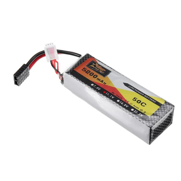 ZOP Power 11.1V 5200mah 50C 3S Lipo Battery TRX Plug for Wltoys 1/8 RC Car - Image 3