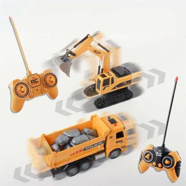 689-959A 1/20 2.4G 6CH RC Excavator+RC Dump Truck RTR for Children Toys - Image 2