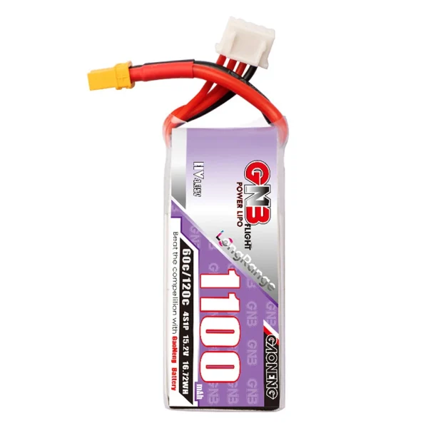 Gaoneng GNB 15.2V 1100mAh 60C 4S LiPo Battery XT30 / XT60 Plug for SpeedyBee BEE25 GEPRC Cinebot30 HD 4S Geprc Tern LR40 RC Drone FPV Racing - Image 2
