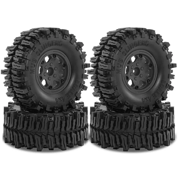 4PCS Climbing Rock Crawler Tires Wheels Rims for 1/8 Off-Road Truck Crossrc Yikong MST MJX H8H RC Cars Vehicles Models Spare Parts R215 - Image 2