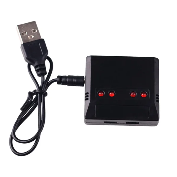 3.7v One To Four Small White Head Charger Toy Battery Quadcopter With Overcharge Protection Drone Accessories - Image 2