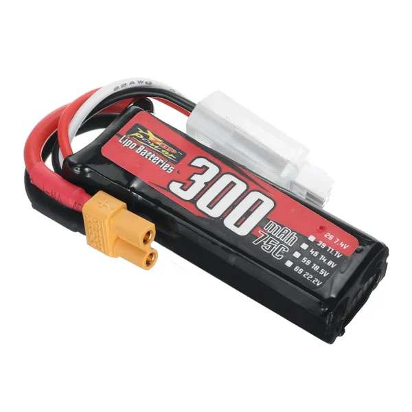 ZOP Power 7.4V 300mAh 75C 2S LiPo Battery With XT30 Plug for DarwinFPV BABY APE/PRO/V2 FPV Drone - Image 4