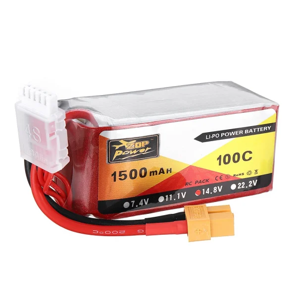 ZOP POWER 14.8V 1500mAH 100C 4S Lipo Battery With XT60 Plug for Eachine Wizard X220S FPV Racer RC Drone - Image 2