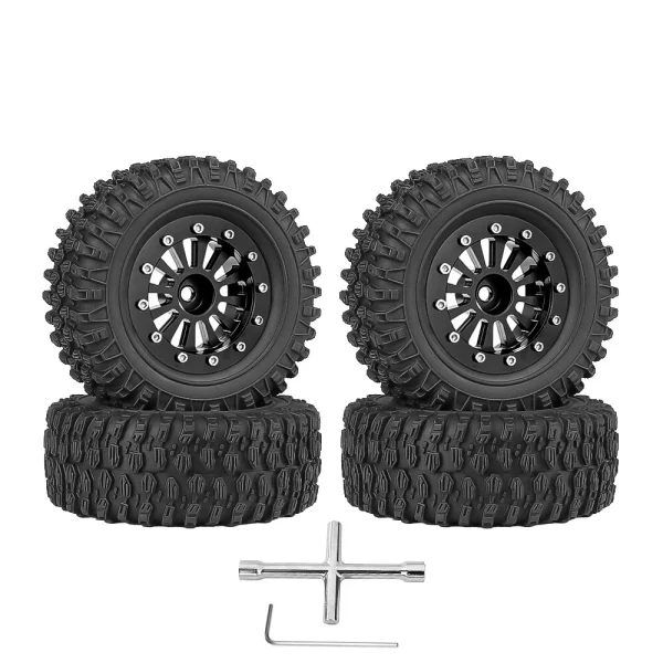 4PCS 1.3 Inches Tires Aluminum Alloy Wheel Rims Hubs for Land Rover TRX4M 1/18 Rock Crawler RC Cars Vehicles Models Spare Parts Accessories A Version - Image 4