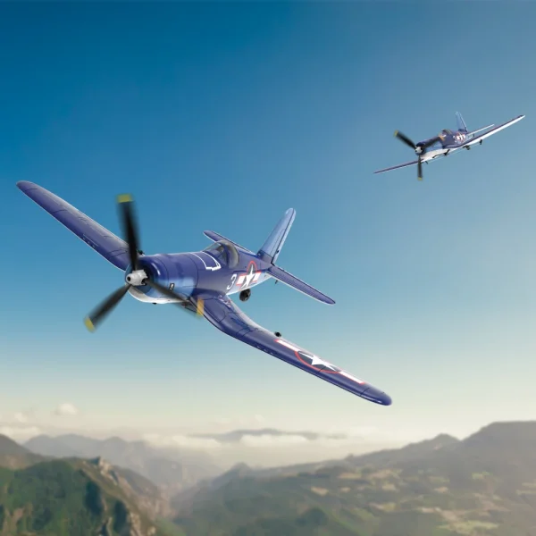 VolantexRC Mini F4U V2 EPP 400mm Wingspan 2.4G 4CH 6-Axis Gyro One Key Aerobatics XPilot Stabilization System RC Airplane Glider Warbird RTF for Beginner - Image 2