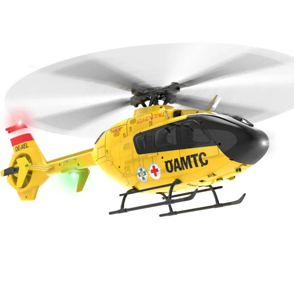 YXZNRC F06 2.4G 6CH 1:36 EC135 Scale Yellow Fuselage Flybarless RC Helicopter RTF - Image 4