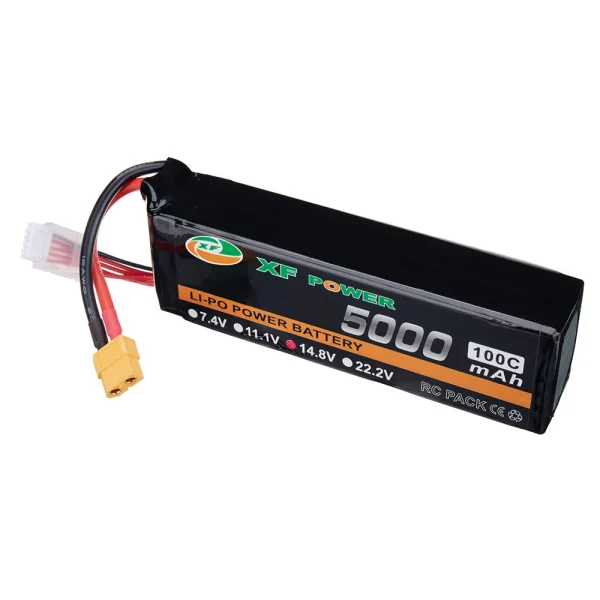 XF POWER 14.8V 5000mAh 100C 4S LiPo Battery XT60 Plug for RC Drone - Image 2