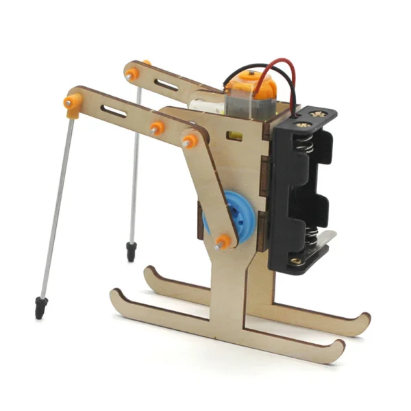 Wooden Ski Robot Model Assembly Kit DIY Children's Science Experiment Education Toy Student Technology Small Production - Image 2