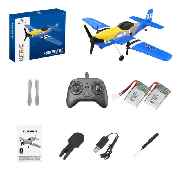 KFPLAN KF602 P-51 Mustang 370mm Wingspan 2.4GHz 3CH Bulit-in Gyro EPP RC Airplane Trainer Fixed Wing RTF for Beginners - Image 4