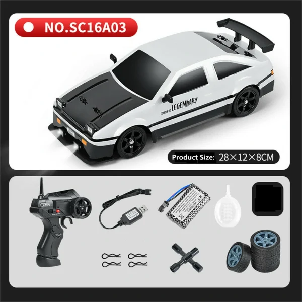 HB Toys SC16A RTR 1/16 2.4G 4WD Drift RC Car Spray LED Light On-Road Vehicles High Speed Models Kids Children Gifts Toys - Image 4