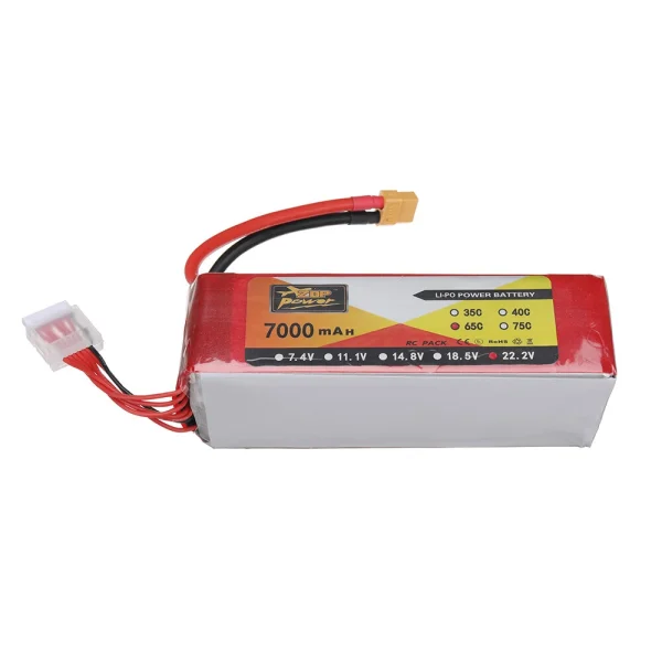 ZOP POWER 22.2V 7000mAh 65C 6S LiPo Battery XT60 Plug for RC Drone - Image 6