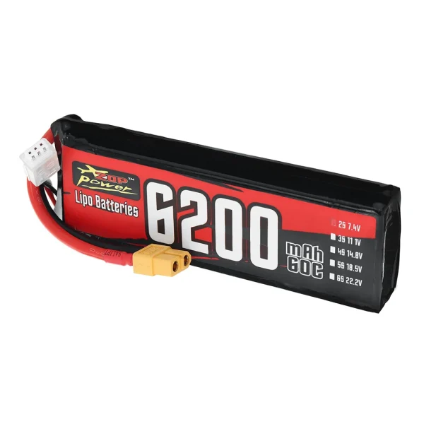 ZOP Power 2S 7.4V 6200mAh 60C 45.88Wh LiPo Battery XT60 Plug for RC Car - Image 5