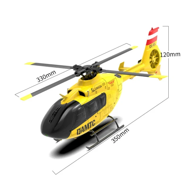 YXZNRC F06 2.4G 6CH 1:36 EC135 Scale Yellow Fuselage Flybarless RC Helicopter RTF - Image 8
