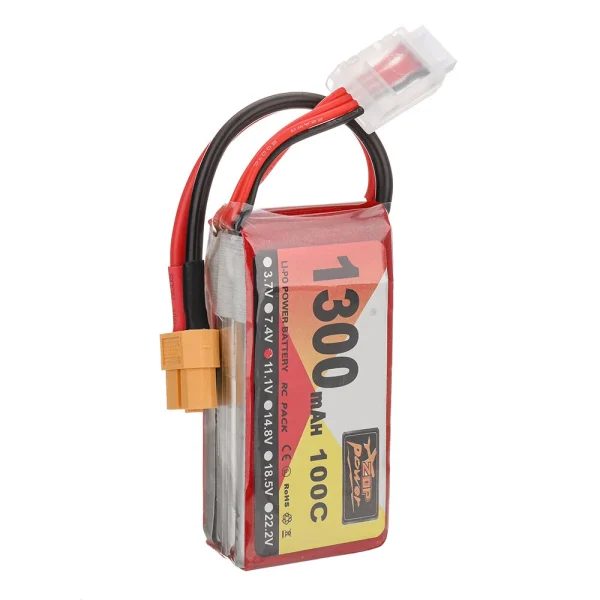 ZOP Power 11.1V 1300mAh 100C 3S LiPo Battery XT60 Plug for RC Drone - Image 5