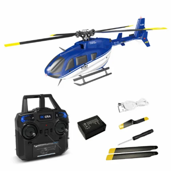 RC ERA C187 2.4G 4CH 6-Axis Gyro Optical Flow Localization Altitude Hold Flybarless EC135 Scale RC Helicopter RTF - Image 5