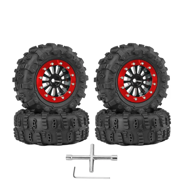 4PCS 1.3 Inches Tires Aluminum Alloy Wheel Rims Hubs for Land Rover TRX4M 1/18 Rock Crawler RC Cars Vehicles Models Spare Parts Accessories B Version - Image 3
