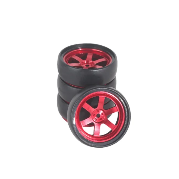 4PCS LDRC 1801 1802 1803 1804 1/18 RC Car Upgraded Parts Drift Tires Metal Wheel Rims/Racing Tyres Vehicles Models Spare Accessories - Image 6