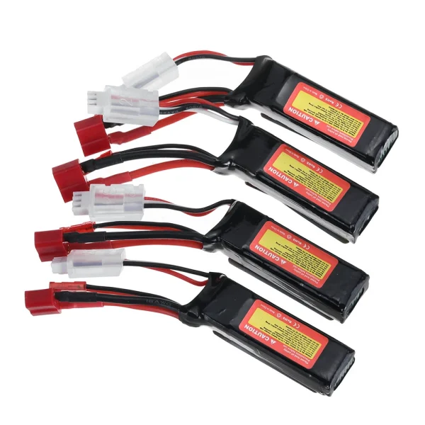 4PCS ZOP Power 7.4V 600mAh 60C 2S LiPo Battery JST + T Plug with B3 Charger XT30 Adapter Cable for RC Models - Image 2