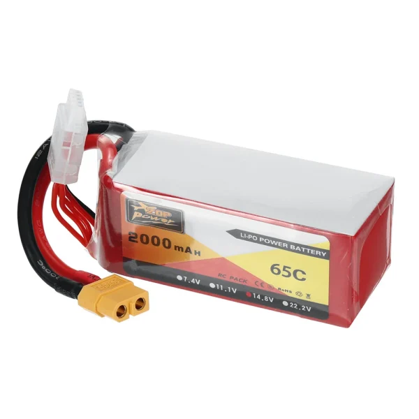 ZOP Power 14.8V 2000mAh 65C 4S LiPo Battery XT60 Plug for RC Drone - Image 3