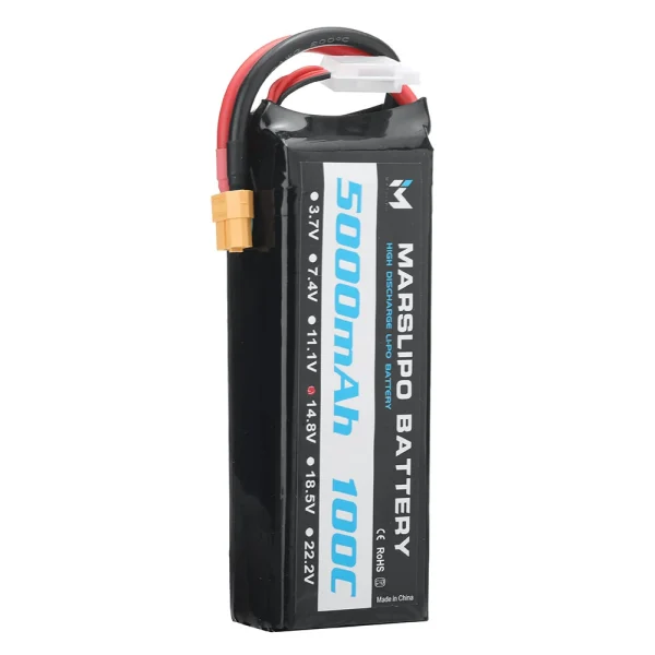 MARSLIPO 14.8V 5000mAh 100C 4S Lipo Battery XT60 Plug for RC Drones - Image 5