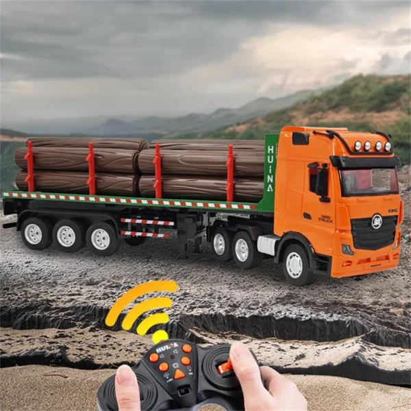 HuiNa Toys 1313 1/18 2.4G 9CH RC Car Woods Trasport Truck Wireless Remote Control LED Light Sound 270 Rotation High-Side Engineering Vehicles Models Toys - Image 7
