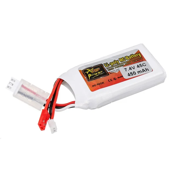 ZOP Power 2S 7.4V 450mAh 45C LiPo Battery JST Plug for Betafpv Pavo Pico Whoop RC FPV Racing Drone - Image 5