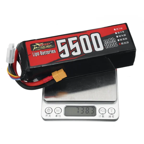 ZOP Power 22.2V 5500mAh 100C 6S 122.1Wh LiPo Battery XT60 Plug for RC Drone - Image 9