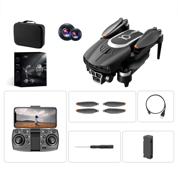 YCRC A10 PRO WiFi FPV with HD Dual Camera 2-Axis Servo Gimbal 360 Obstacle Avoidance Optical Flow Positioning Brushless Foldable RC Drone Quadcopter RTF - Image 8