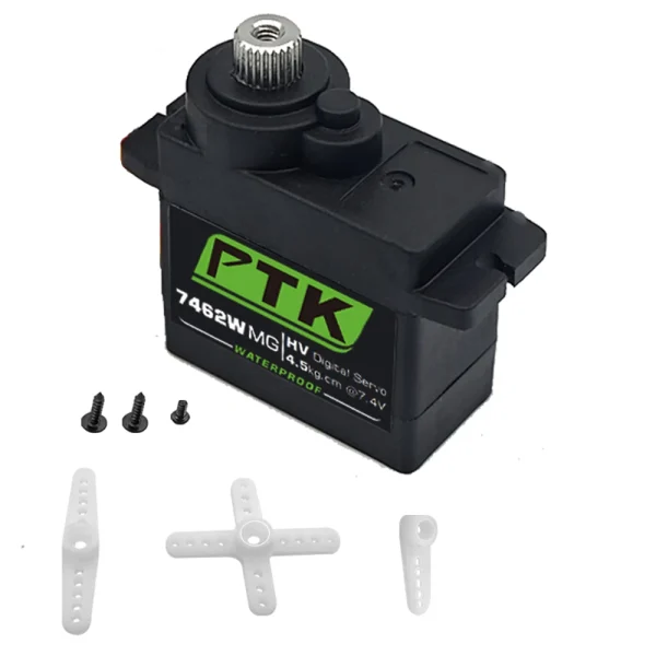 PTK 7462W MG 25T Aluminum Gear 180 9g Digital Waterproof RC Servo for Robot Fixed Wing Car and Aircraft Model - Image 2