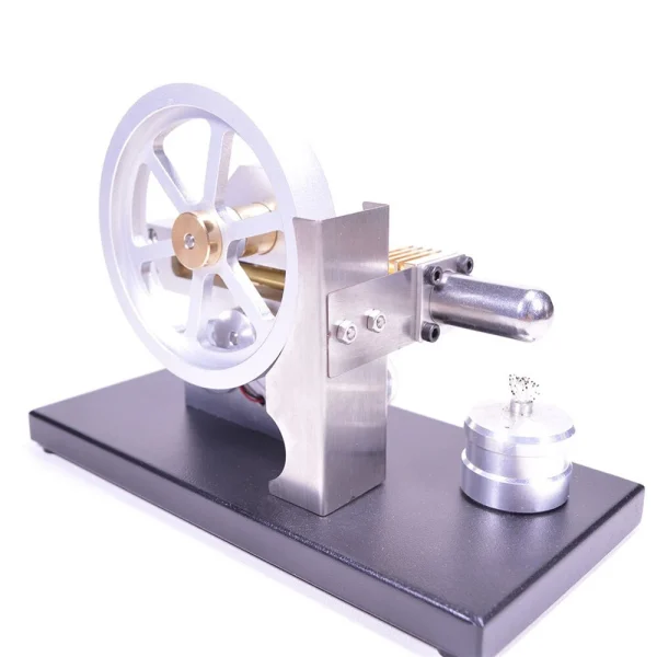 Enjomor Horizontal Gear Drive Hot Air Stirling Engine LED Electricity Generator Model with Voltmeter - Image 3