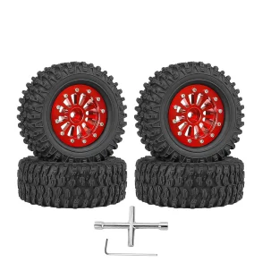 4PCS 1.3 Inches Tires Aluminum Alloy Wheel Rims Hubs for Land Rover TRX4M 1/18 Rock Crawler RC Cars Vehicles Models Spare Parts Accessories A Version