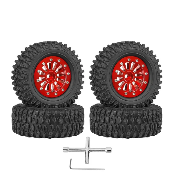 4PCS 1.3 Inches Tires Aluminum Alloy Wheel Rims Hubs for Land Rover TRX4M 1/18 Rock Crawler RC Cars Vehicles Models Spare Parts Accessories A Version