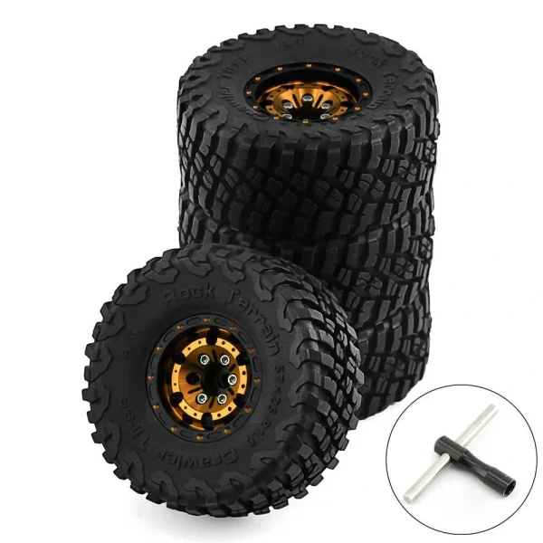 4pcs 1.0 inch Climbing Car Aluminum Alloy RC Car Wheel Tire for 1/18 TRX4M SCX24 FMS FCX18 FCX24 Furitek FX118 Off-road Parts - Image 6