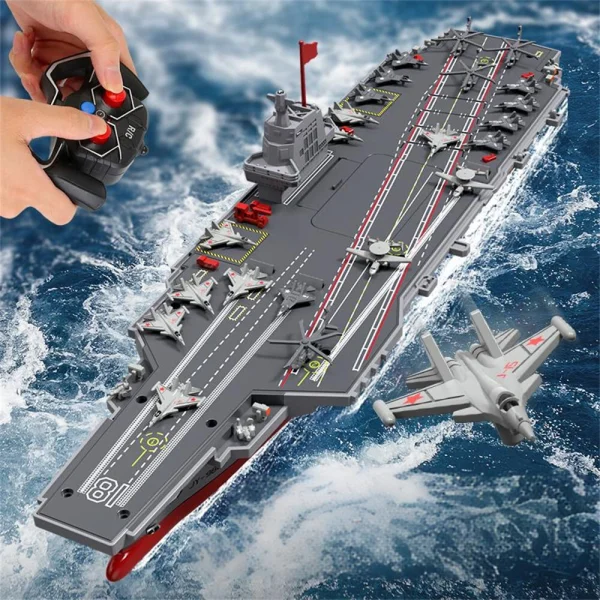 JJRC S19-YW 2.4G Dual Motor RC Simulation Aircraft Carrier RTR Boat Models Toy - Image 2