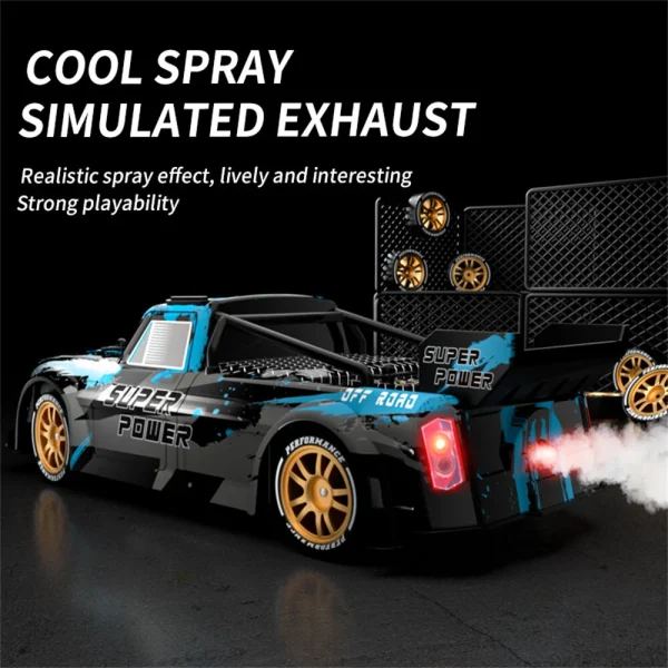 JJRC Q123YW 1/16 2.4G 4WD Drift Spray RC Car LED Light High Speed Racing 360  Drift On-Road Flat Short Course Vehicles Models RTR Toys - Image 7