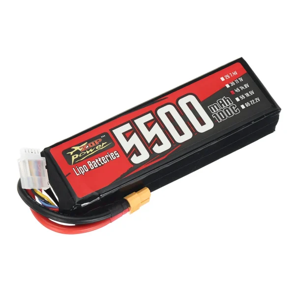 ZOP Power 14.8V 5500mAh 100C 4S 81.4Wh LiPo Battery XT60 Plug for RC FPV Racing Drone Airplane Helicopter Quadcopter - Image 2