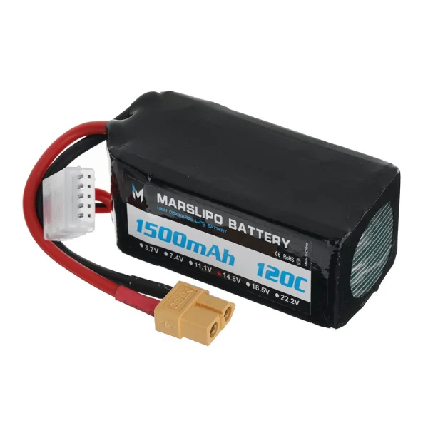 MARSLIPO 14.8V 1500mAh 120C 4S Lipo Battery XT60 Plug for RC Drones - Image 3
