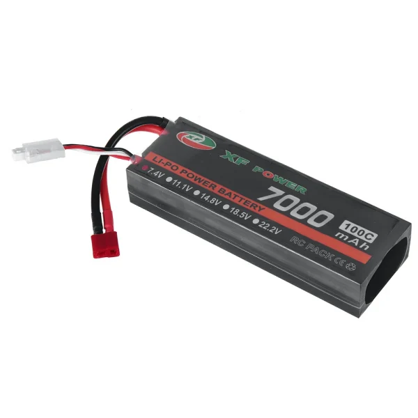 XF POWER 7.4V 7000mAh 100C 2S LiPo Battery T Deans Plug for RC Car - Image 2
