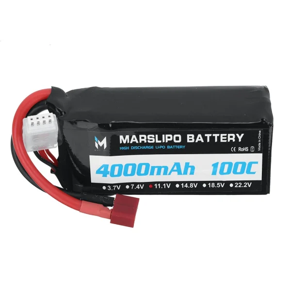 MARSLIPO 11.1V 4000mAh 100C 3S Lipo Battery T Plug for RC Car