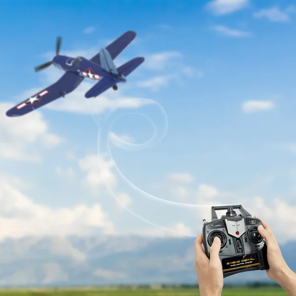 VolantexRC Mini F4U V2 EPP 400mm Wingspan 2.4G 4CH 6-Axis Gyro One Key Aerobatics XPilot Stabilization System RC Airplane Glider Warbird RTF for Beginner - Image 4